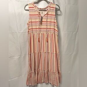 Linda Anderson Striped Sleeveless Midi Dress NWT Sz S